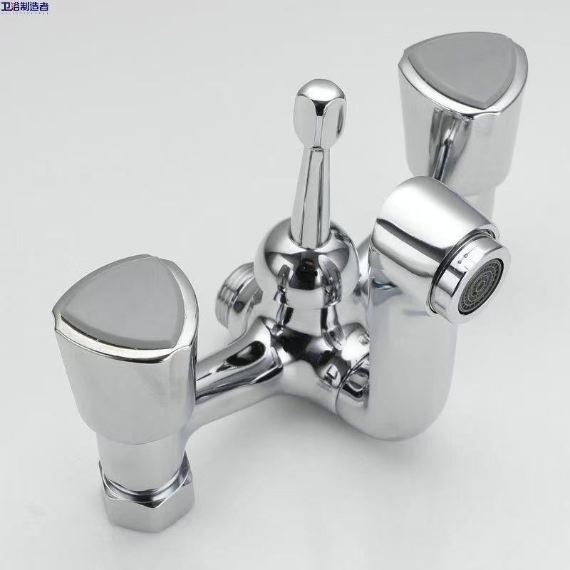 Export cross-border wall-mounted cold and hot water bathtub, shower, concealed three-in-one mixing valve, faucet and rotating shower head set pic 4