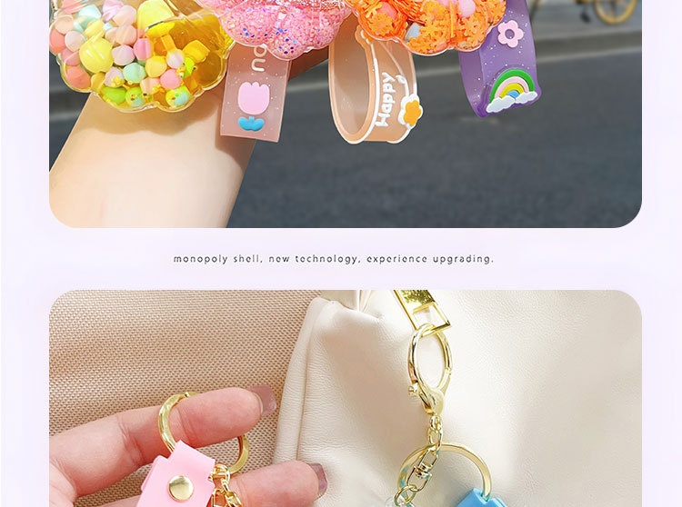 入油流沙贝壳钥匙扣包包挂件汽车钥匙链挂饰精品摆摊礼品饰品批发详情7