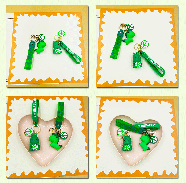 Green Horse Keychain pendant, hold Green Horse to protect Green Horse Deer Horse backpack Small pendant decoration, wholesale factory of keychain accessories in stock pic 4