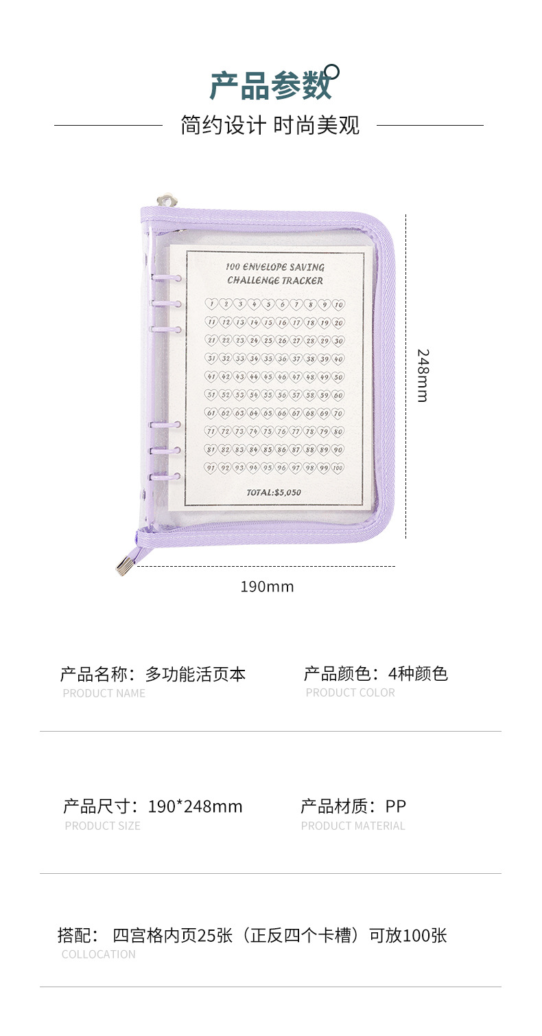 Couple 100-day Savings Challenge: Storage Bag, two-in-one beach bag, Digital storage bag, Tableware, Cross-border pic 4