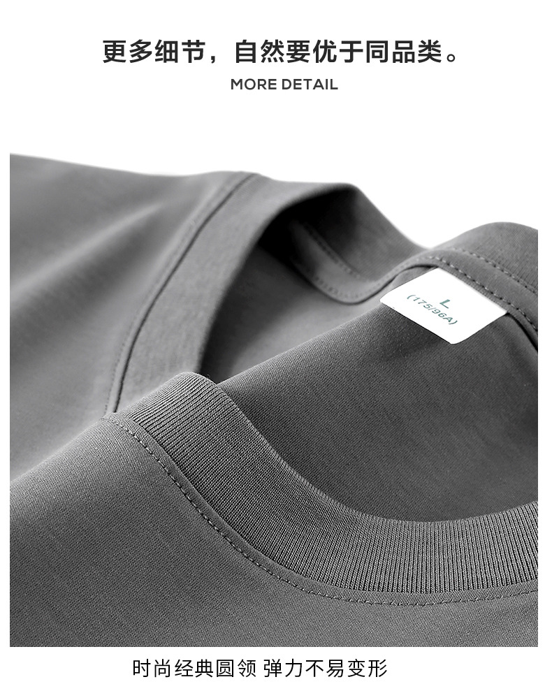 Cotton short-sleeved T-shirt for men, Spring/Summer 2025, cool half-sleeved ice silk pure white loose T-shirt pic 13