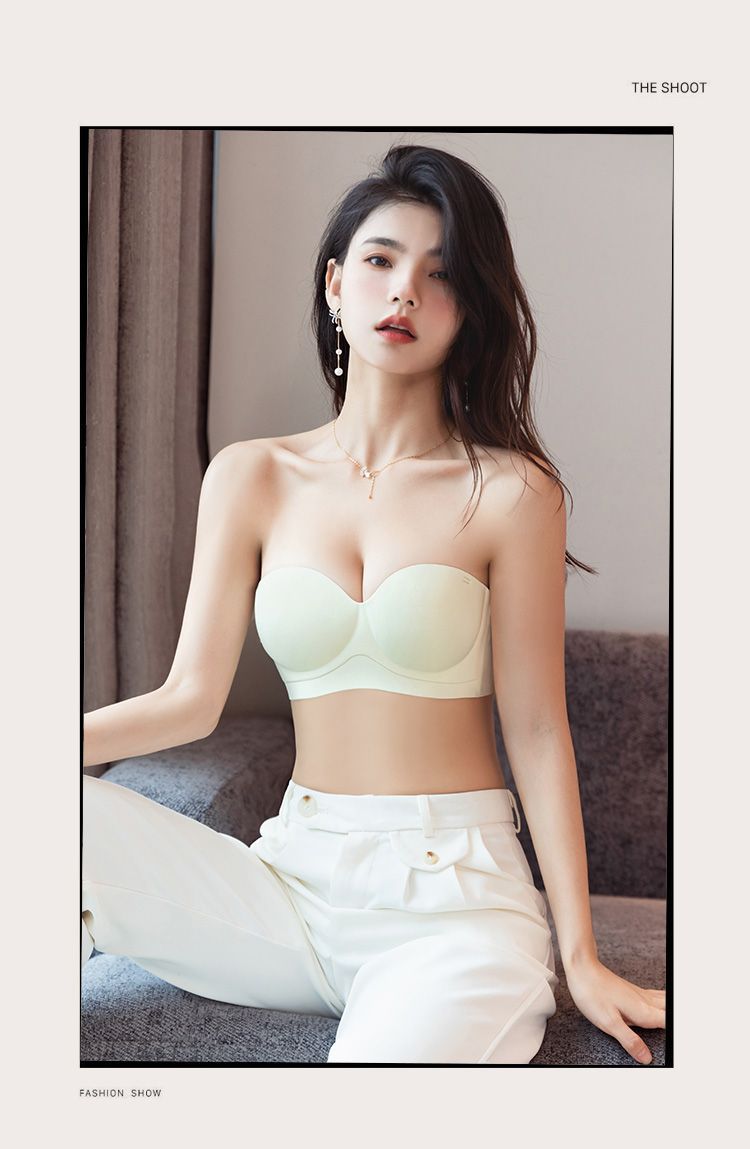 一片式小胸聚拢无痕内衣女收副乳上托隐形防走光抹胸蹦迪防滑文胸详情31