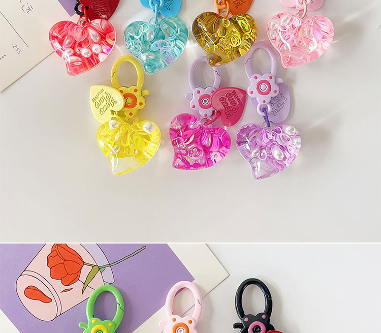 创意卡通可爱迷你入油流沙小钥匙扣动物书包挂件挂饰装饰情侣批发详情7