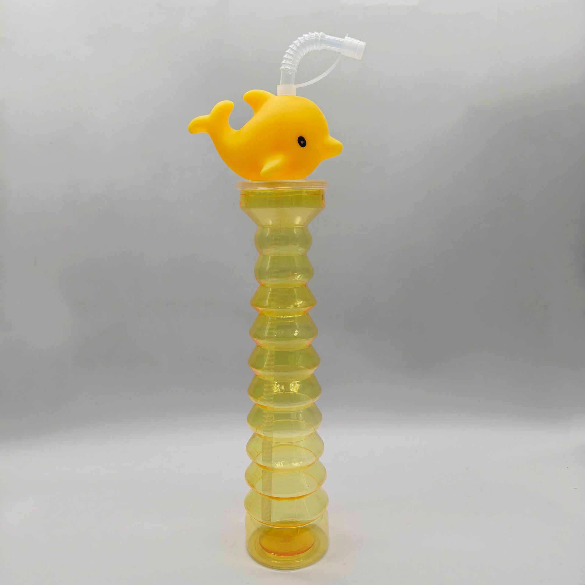 Cross-border bestsellers: Disposable cartoon animal plastic cups, juice drink bottles, little dolphin coconut tree creative straw cups pic 7