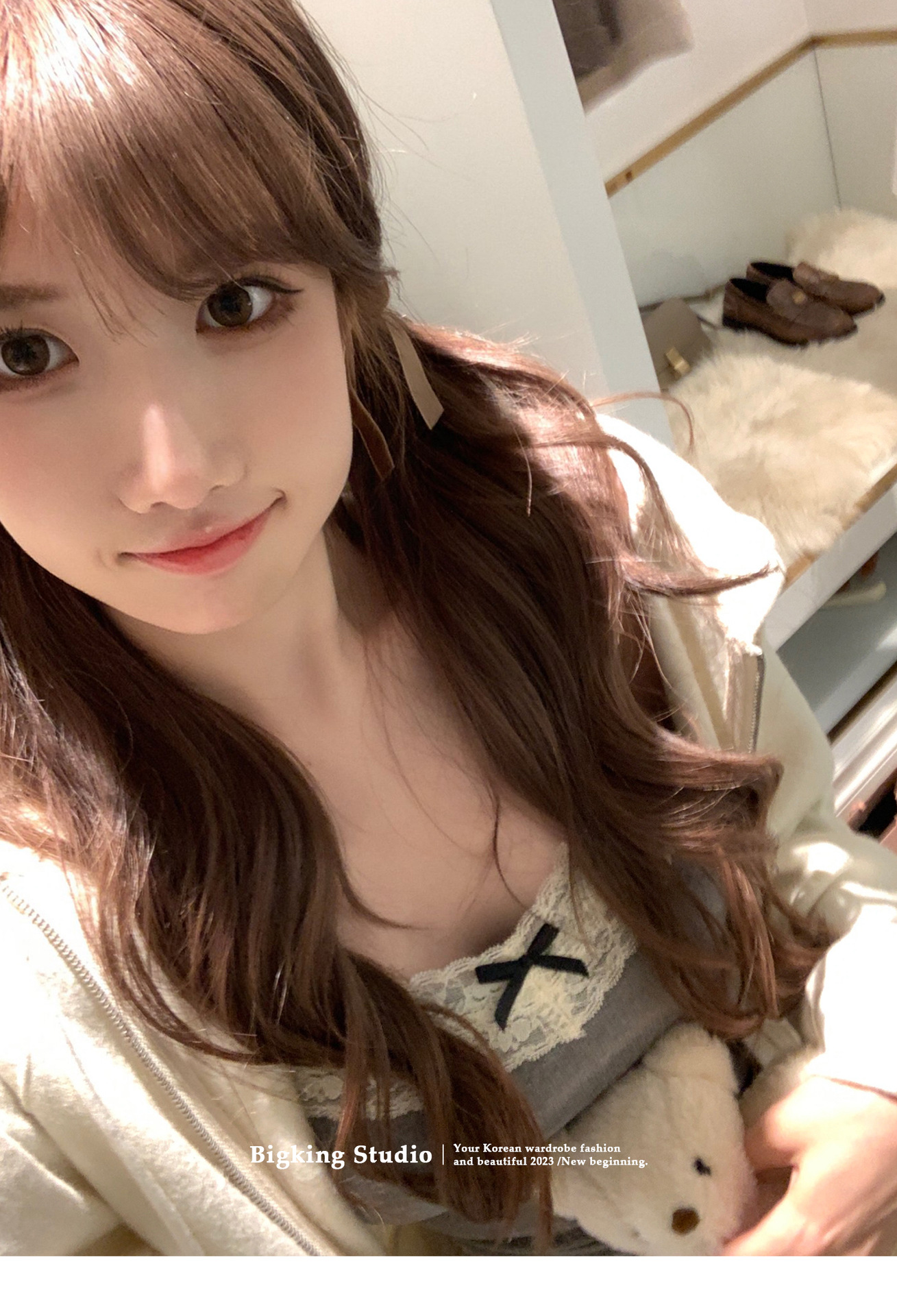 辣妹纯欲蕾丝花边吊带背心打底胸垫蝴蝶结短款修身设计无袖上衣详情20