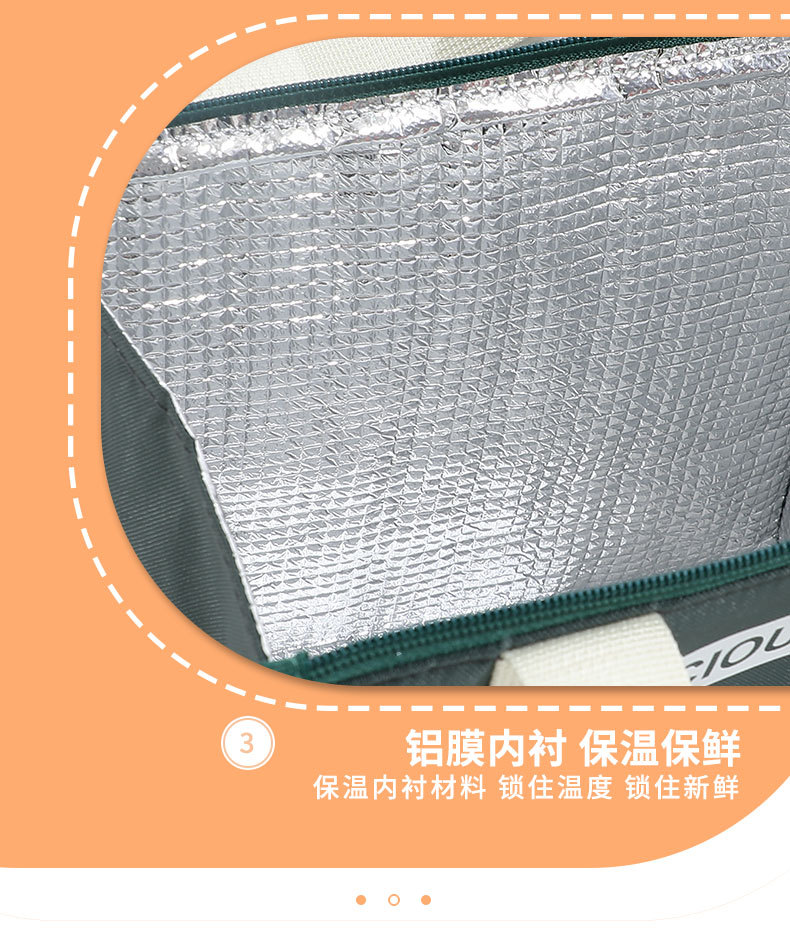 韩式时尚简约牛津布午餐包学生上班族可手提郊游野餐包三角饭盒包详情6