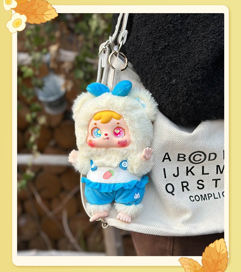 正版三小毛小熊小免的欢乐野餐系列挂件毛绒潮玩盲盒批发背包装饰详情8