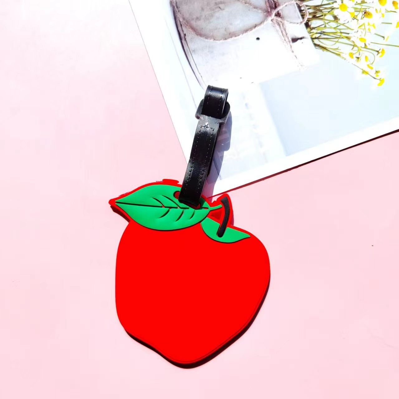 新可爱卡通甜甜圈登机牌水果硅胶旅行行李牌包包挂件防丢托运牌详情13