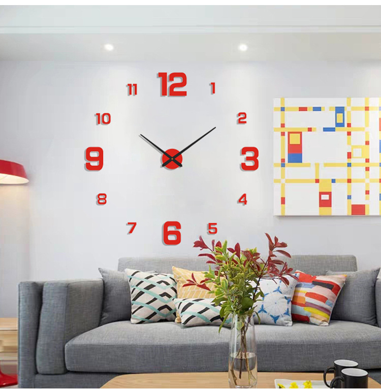 European-style simple large-sized luminous silent clock diy three-dimensional digital wall clock for living room and bedroom digital wall clock pic 27