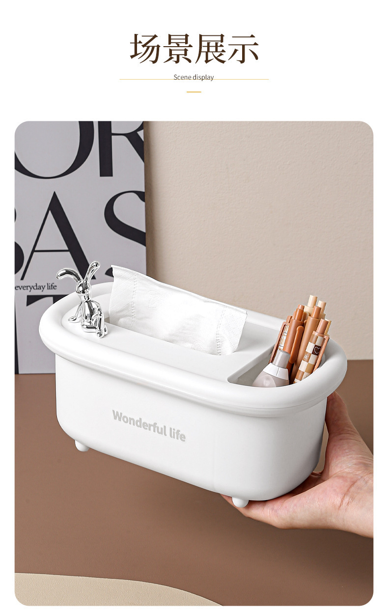 Living room coffee table, desktop tissue storage box, multi-functional, fashionable and simple home dust-proof storage box, napkin tissue box pic 11