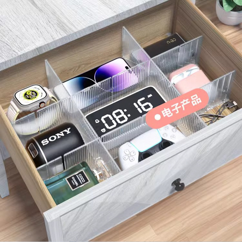 Wholesale of partition boards and layer boards, transparent plastic freely combinable drawers, adjustable cutting, storage, partition boards pic 13