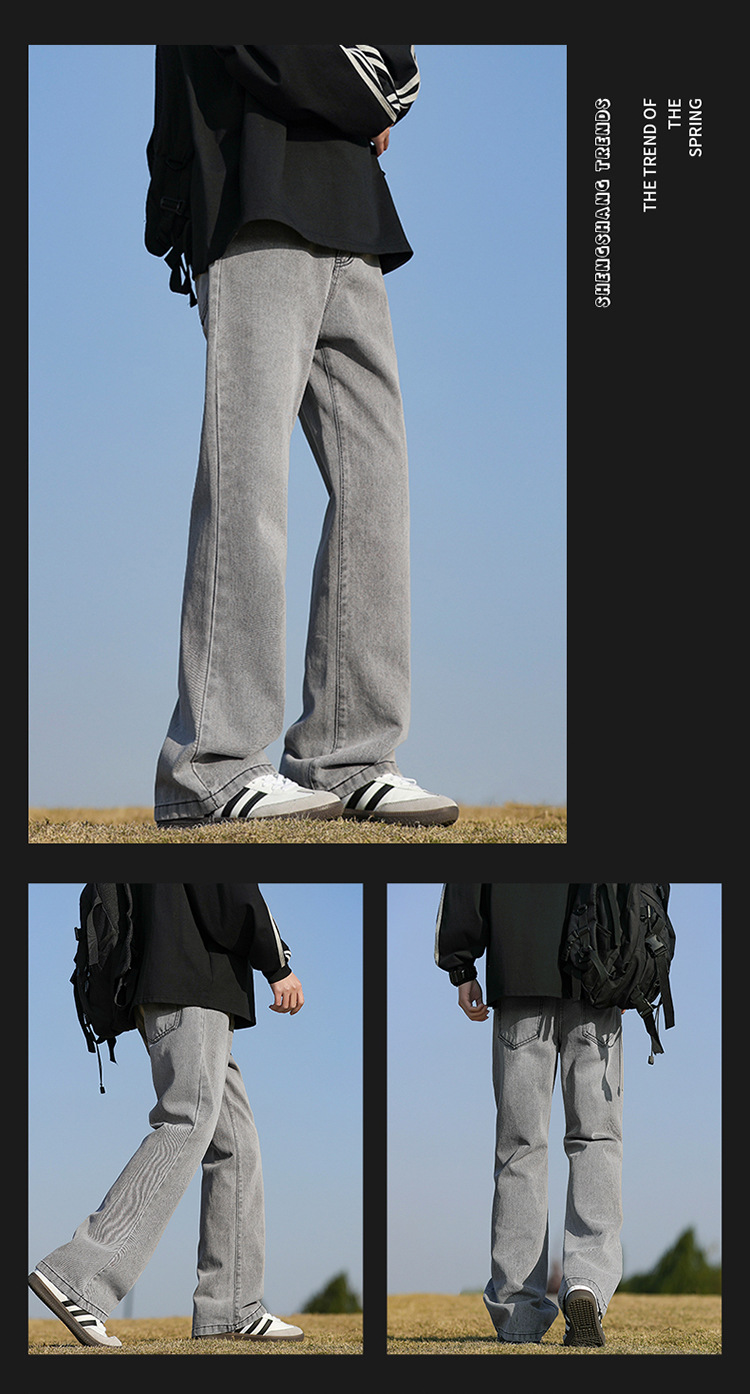 Slightly flared jeans for men, Spring/Summer 2025 new style American high street retro distressed straight-leg trendy loose pants pic 9