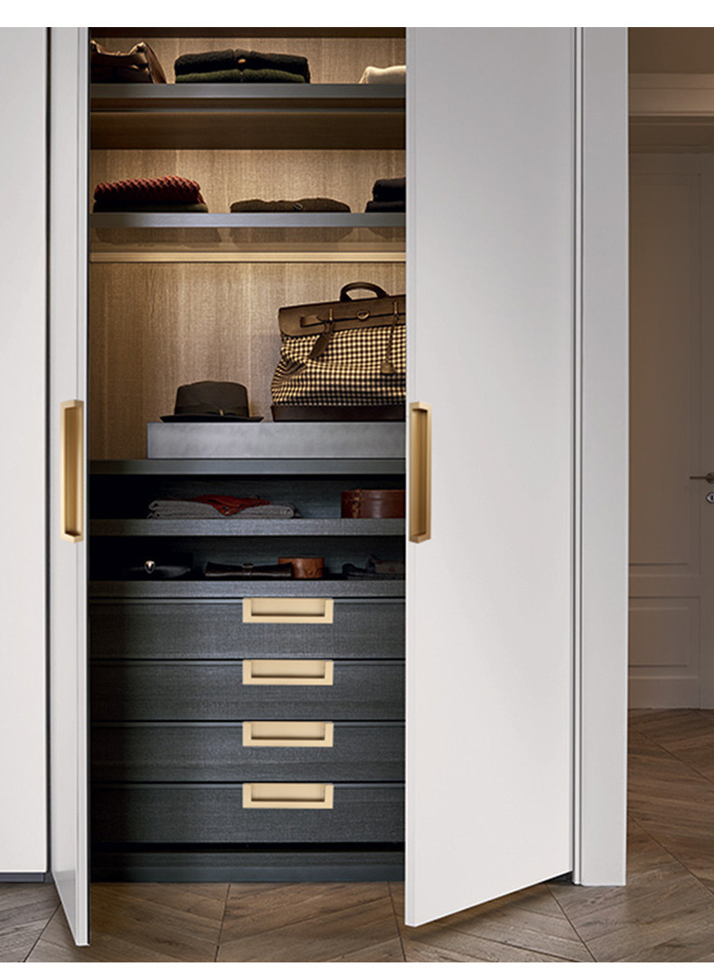 黑色嵌入式暗装拉手金色银色抽屉把手青古铜挖槽移门加长对装拉手详情12