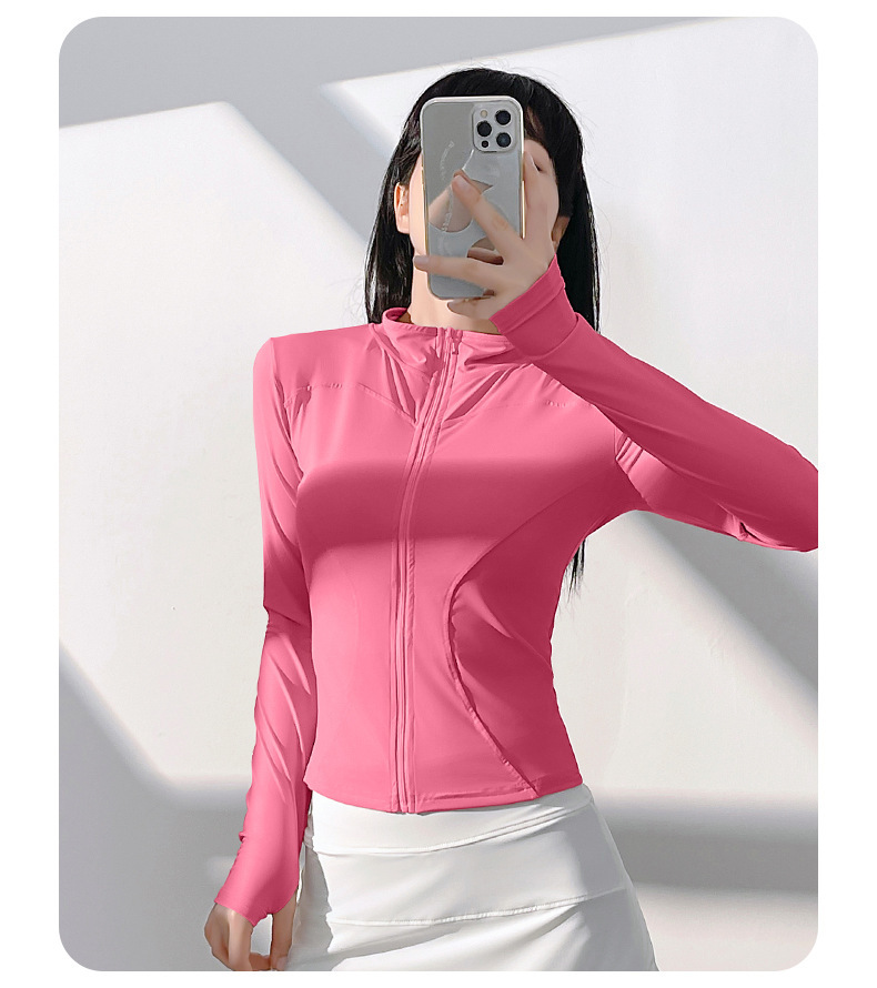 聚衣堂防晒瑜伽服裸感户外紧身透气运动健身外套上衣女详情24