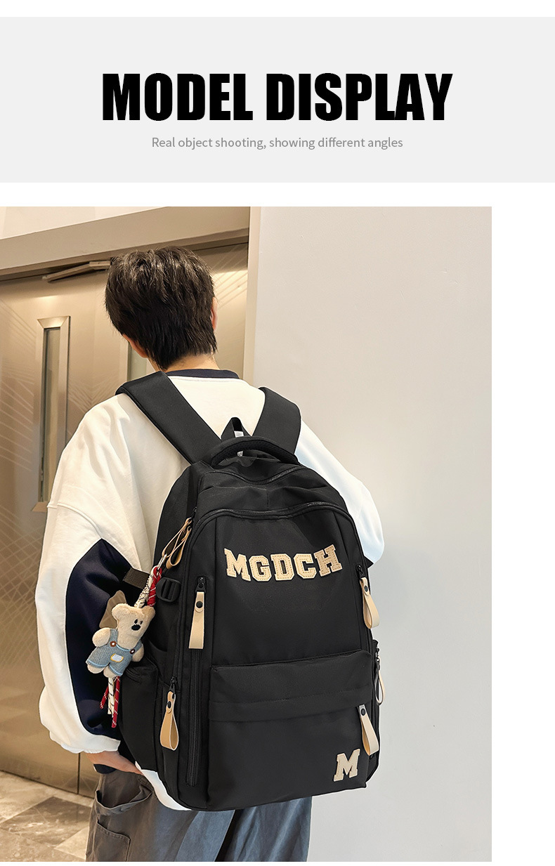 大容量多层书包初中生男女高中生双肩包减负护脊超轻便电脑背包详情9