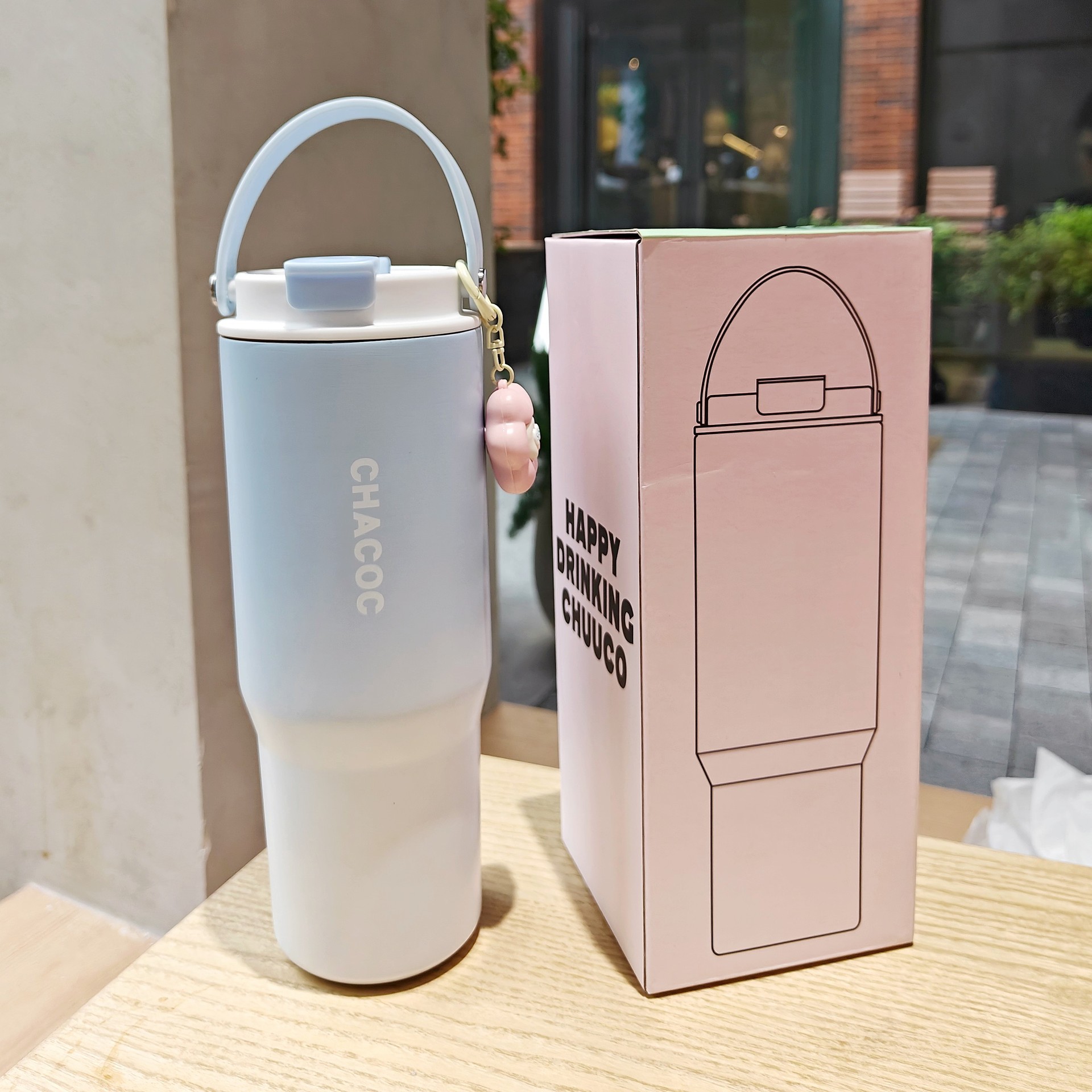 时尚渐变真空保温杯简约女士大容量咖啡杯便携手提杯子礼品杯批发详情15