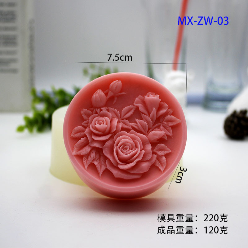 Peony, rose, silicone mold, cake baking, drip glue, scented gypsum, candle making, handmade DIY soap mold pic 8