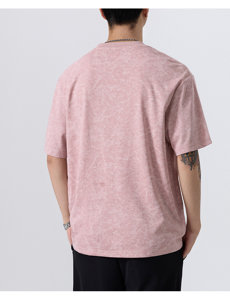 2025夏季新款重磅美式复古休闲短袖T恤男大码宽松潮牌薄款体恤详情22