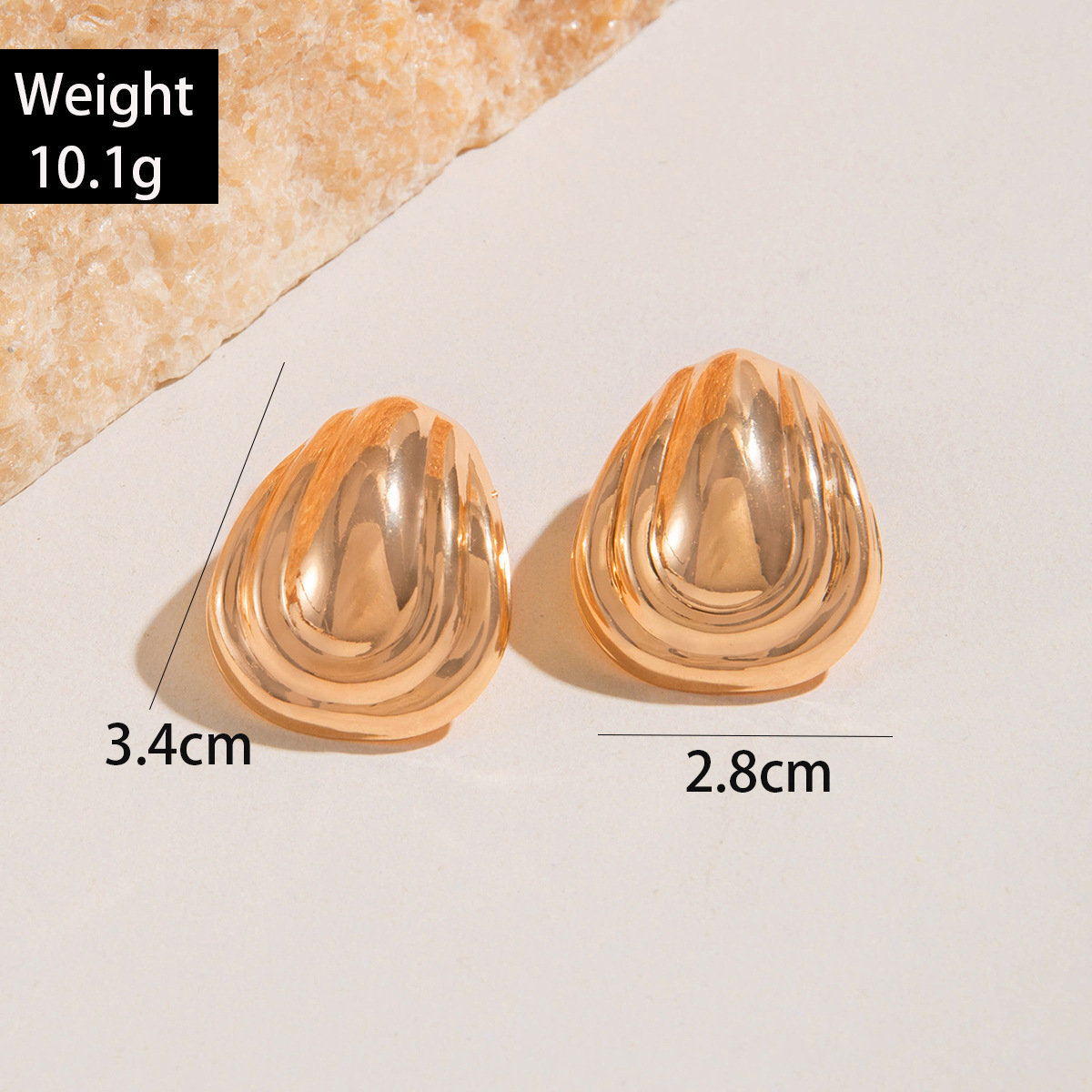 欧美跨境金色八字麻花大水滴铁质耳环设计感几何方形扭纹耳坠耳饰详情10