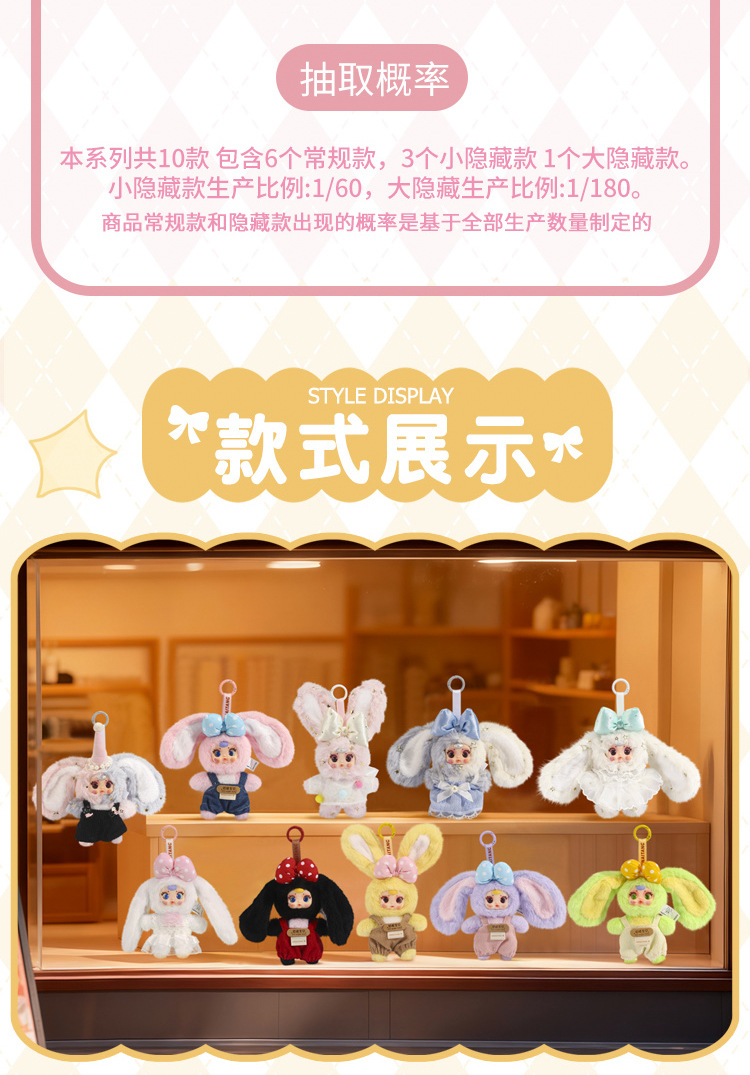 mm Milk candy Rabbit Wardrobe Plush Blind Box, cute rabbit Sauce plush blind box, girl baby pendant small gift pic 9