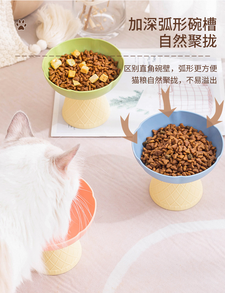 Pet bowls, cat bowls, dog bowls, anti-knock cat water and food bowls, small and medium-sized pet cat food bowls, dog plastic bowls pic 5