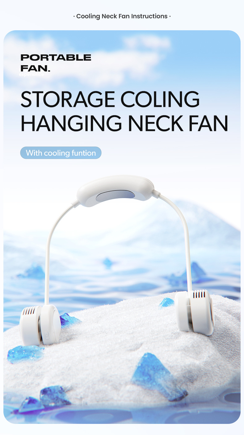 Cross-border neck fan 2025 New model outdoor sports ice pack cooling Fan Portable brushless motor neck fan pic 3