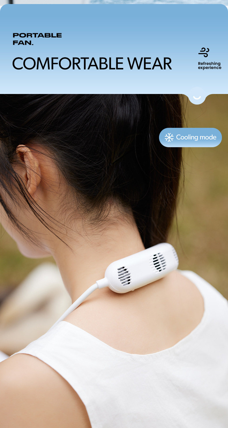 Cross-border neck fan 2025 New model outdoor sports ice pack cooling Fan Portable brushless motor neck fan pic 9