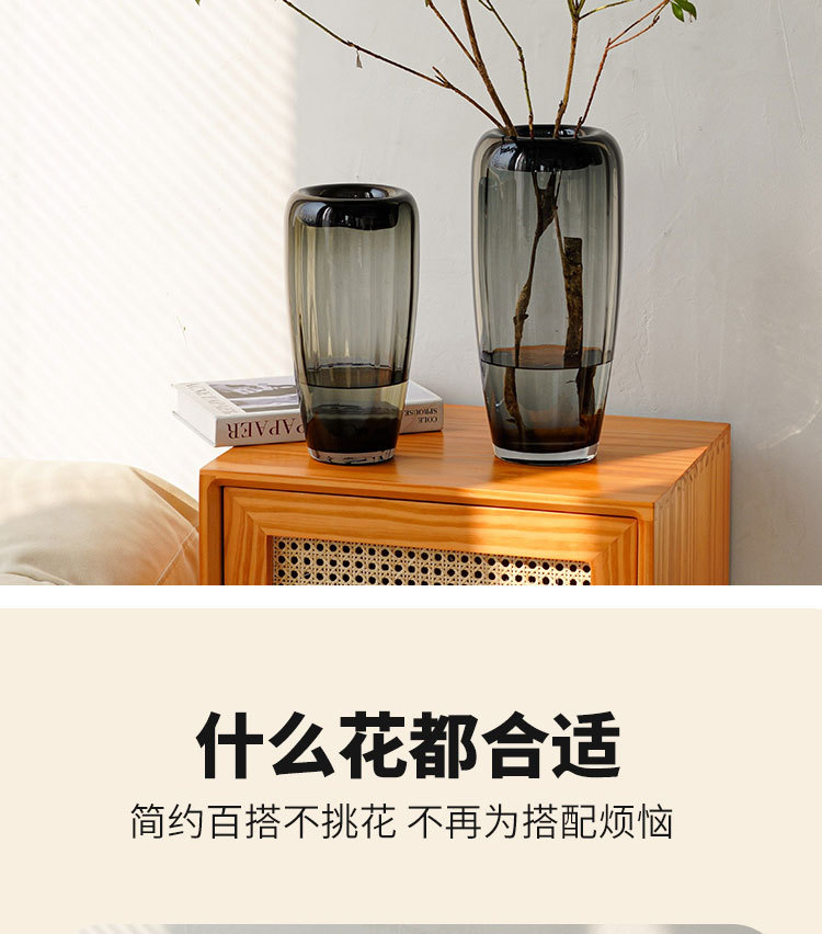 现代轻奢透明玻璃花器插花花瓶摆件家居客厅电视柜简约餐桌装饰品详情6
