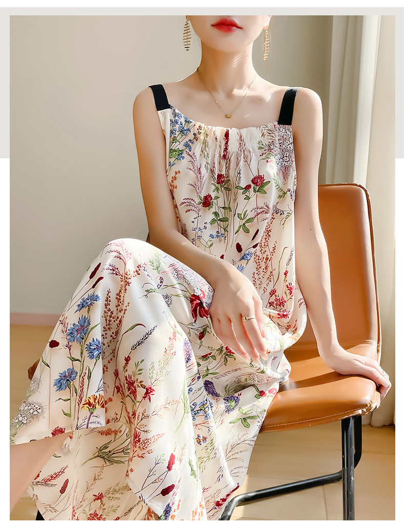 2025夏季新款一字领吊带连衣裙女法式大码遮肉长裙气质女装夏裙子详情25