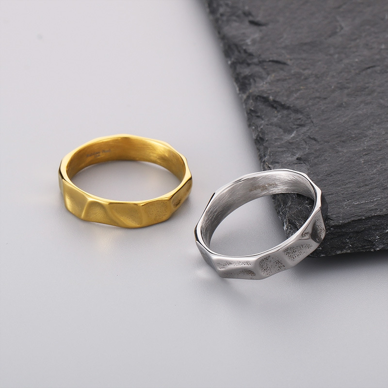Wholesale of niche stainless steel ring accessories with a cold and unique texture design sense on Instagram pic 5