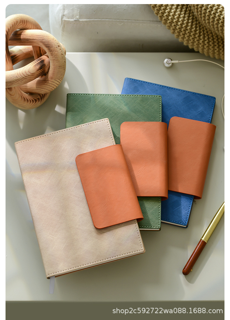 商务办公工作笔记本本子a5记事本加厚硬皮面高档高颜值订购印logo详情13