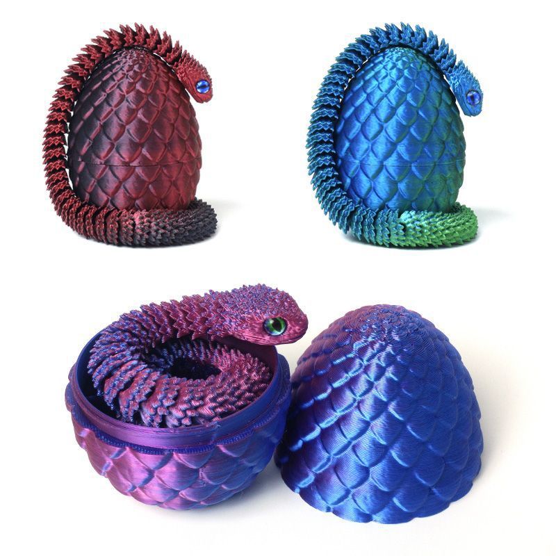 3D打印水晶蝰蛇蛇蛋旋转透明蛇蛋批发便宜逼真摆件网红摆摊男女孩详情3