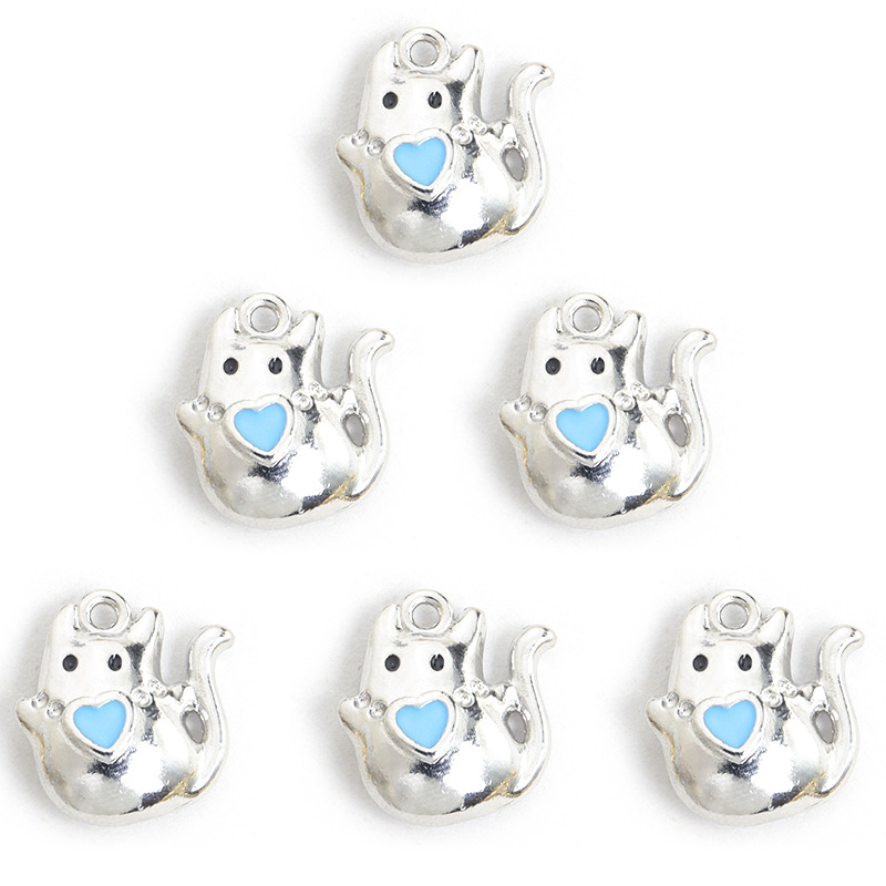 立体爱心猫咪滴油合金挂件 万圣节幽灵小鬼DIY饰品配件吊坠配饰批详情16