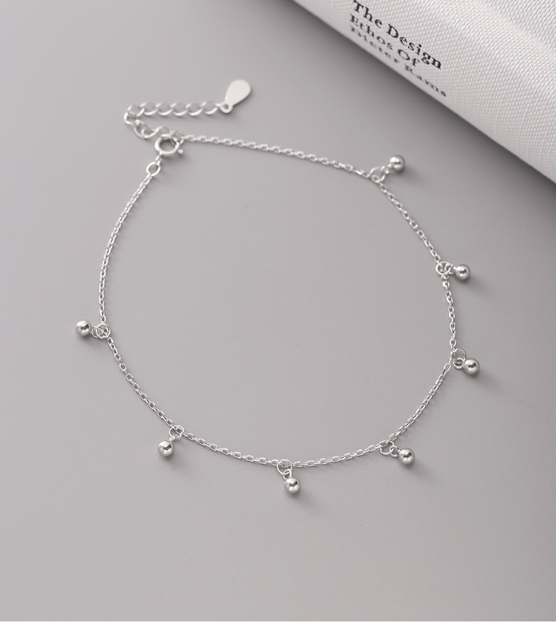 925纯银圆珠脚链女韩版简约小众设计时尚个性学生闺蜜脚饰4101G详情8