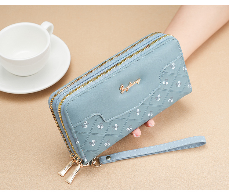 钱包女生长款新款韩版简约拼接手拿包wallet零钱包卡包女士高级感详情16