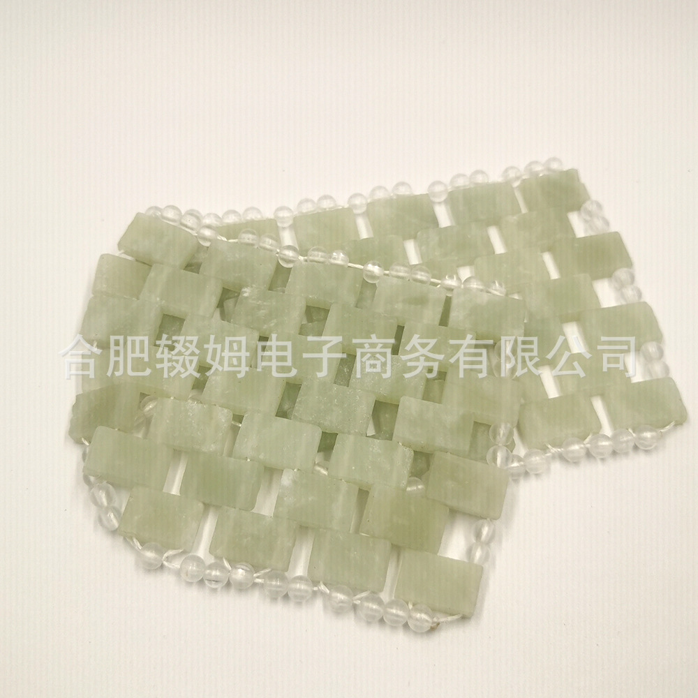 玉石美容工具编织玉石岫玉眼帘手编玉石面罩眼罩清凉舒适眼部专用详情20