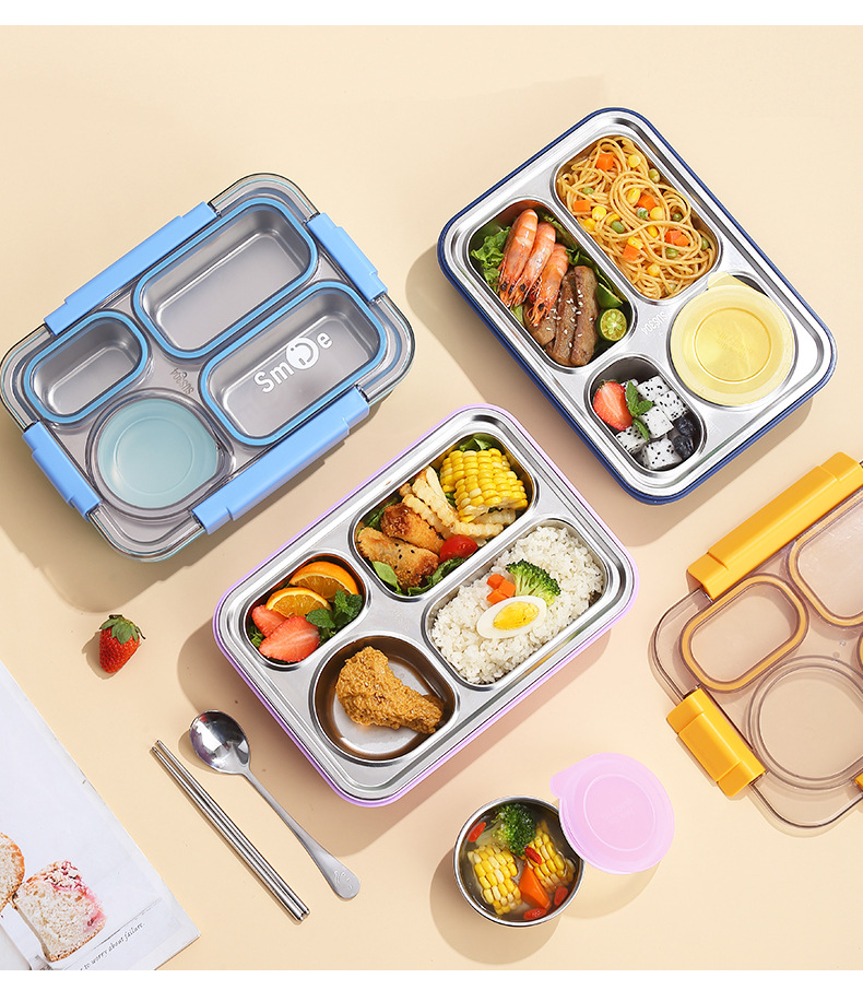 学生带饭饭盒不锈钢保温饭盒送饭专用独立分格密封防窜味午餐盒详情16