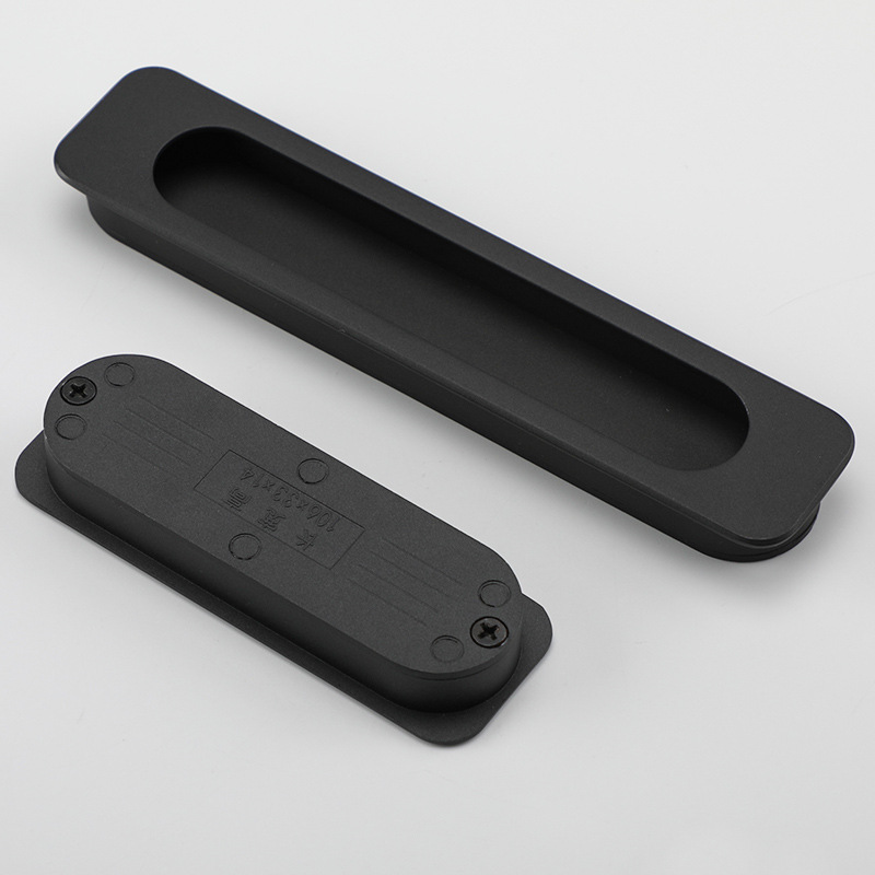 The black invisible handle of the tatami is embedded with the drawer handles of the cabinets and wardrobes. The sliding door is equipped with a golden concealed embedded handle pic 94