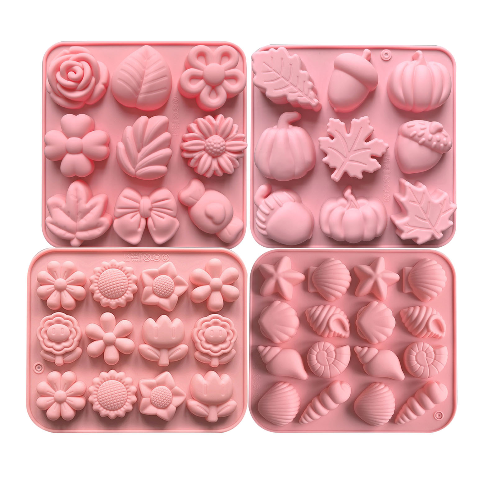 9 líneas de diferentes flores y hierbas forma de silicona de grado alimenticio molde de chocolate caramelo gelatina molde de polvo fresco molde de jabón artesanal DIY pic 1