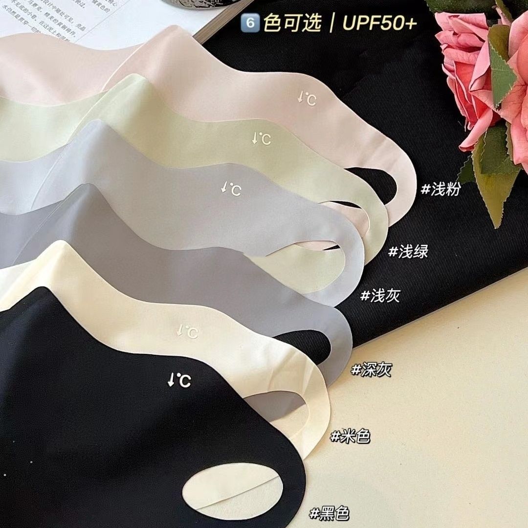 升级版3D立体防晒口罩女夏季新款护眼角防紫外线透气孔冰丝面罩详情1