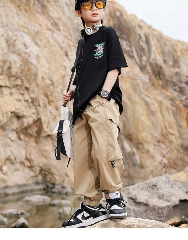 Guizao mid-big kid verano de algodón camiseta de manga corta 2025 nuevo zhang hombre chica negro hermoso vestido de verano red guizao T pic 16
