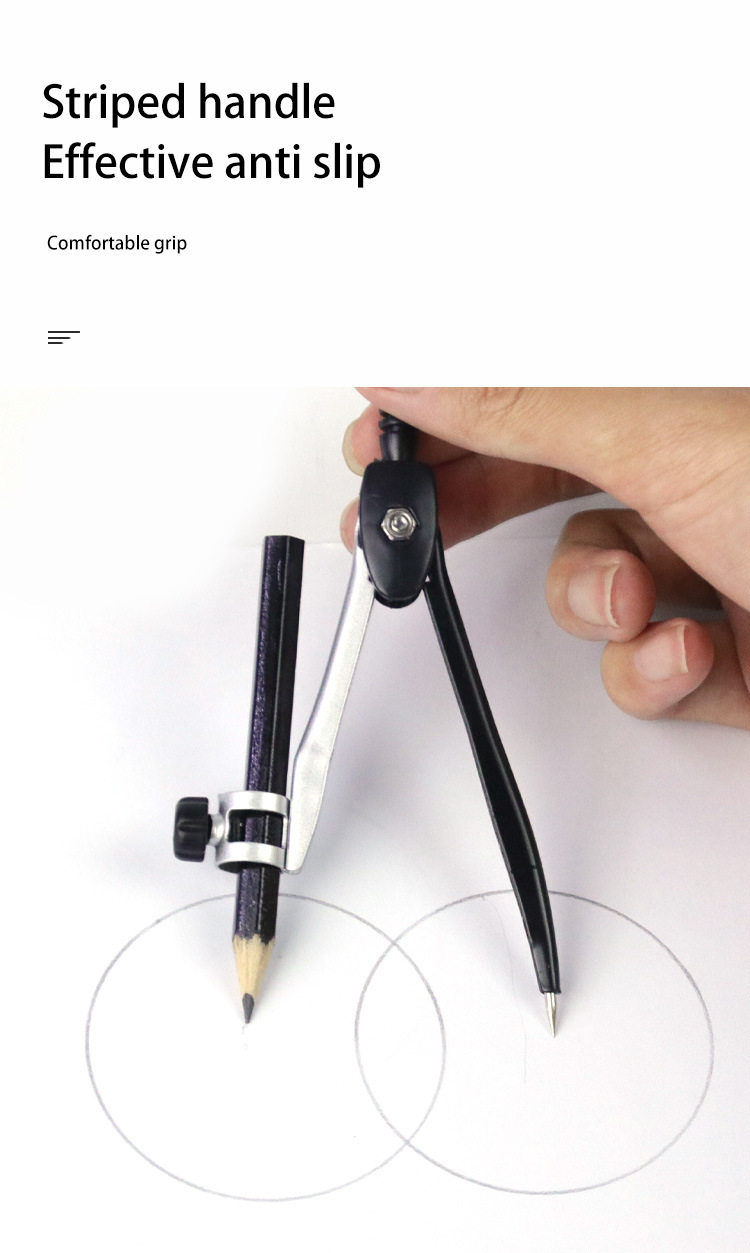 Yalong Cross-border Classical 7-in-1 Student Metal Compass Set, Zinc Alloy material compass Geometric Drawing Tool for use pic 5