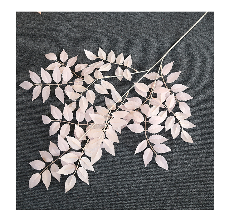 仿真凌霄叶绿植婚庆软装榕树叶绢花森系花排办公文化园艺装饰品详情9