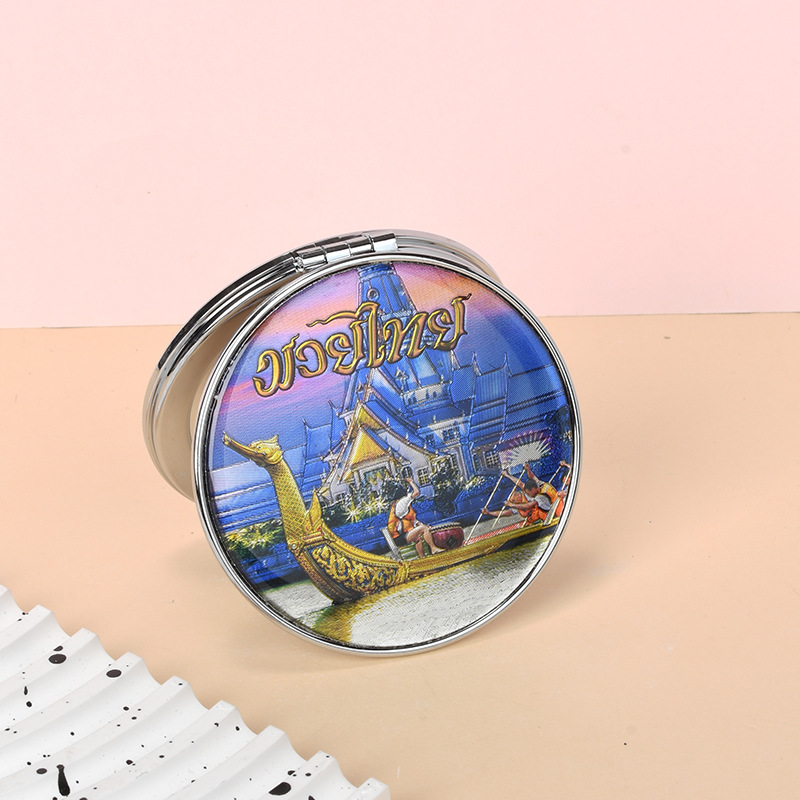 欧美热销化妆镜口袋小镜子定制图案折叠双面镜随身便携镜子女学生详情7