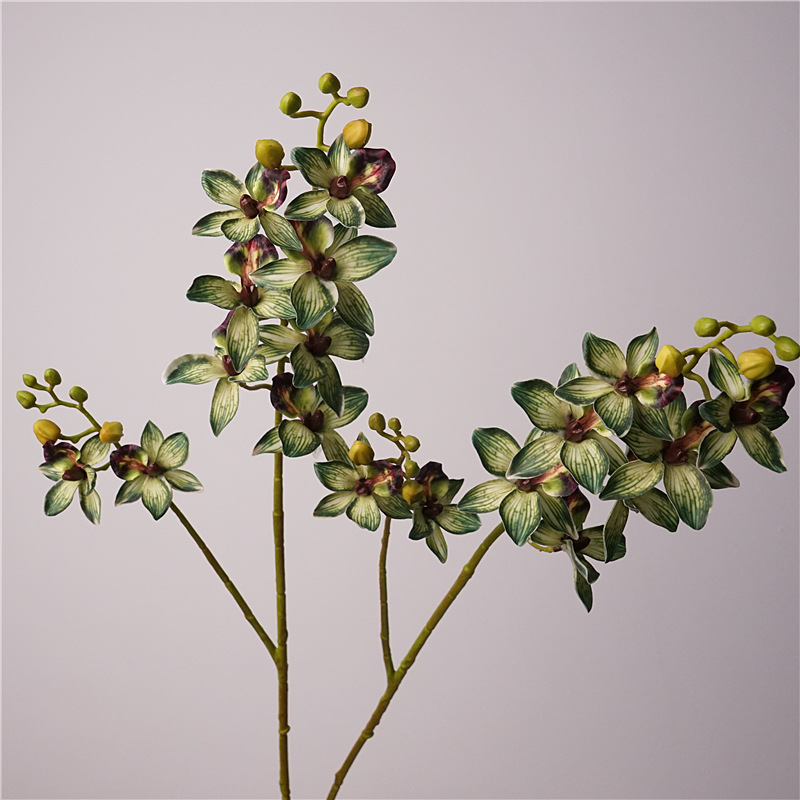 千鸟兰仿真花蕙兰蝴蝶兰软胶高品质插花配材新中式简约树枝装饰品详情8