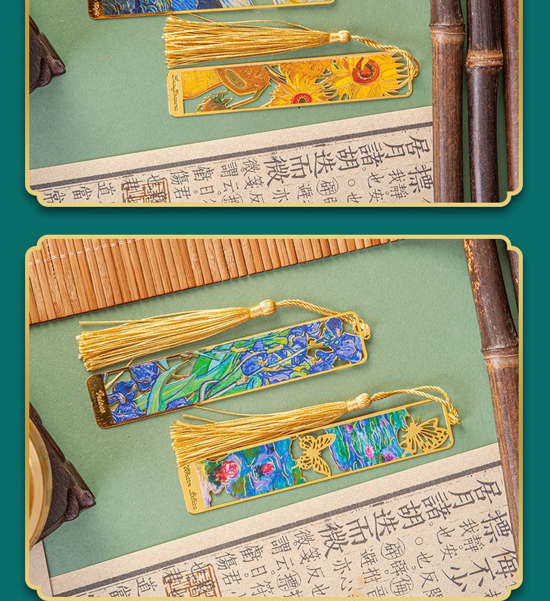 油画金属书签学生创意纪念礼盒文具批发文创套装定制金属书签礼品详情11