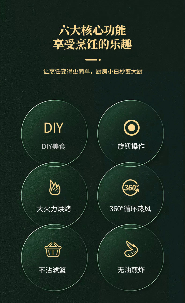 新款空气炸锅家用多功能智能无油烟可视电炸锅大容量炸锅跨境严选详情2