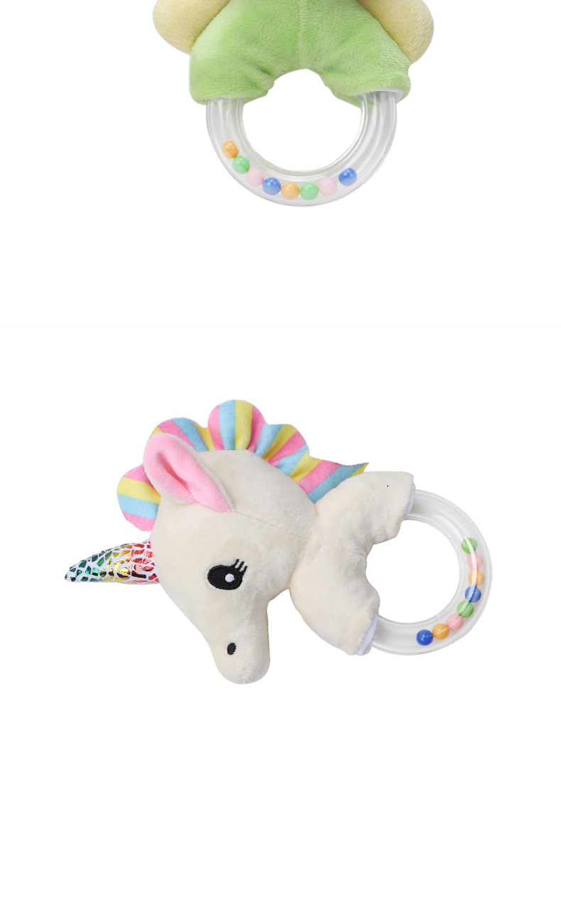 BBSKY baby cartoon animal plush doll, colorful beads, hand-held bed, bell ring, rubber particles, bell ring, round handle pic 28