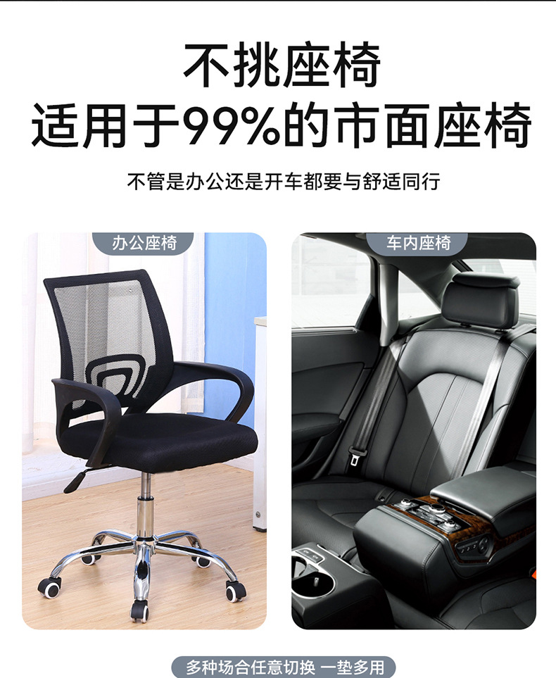 跨境汽车u型垫坐垫记忆棉办公室久坐屁股垫四季坐垫透气夏季垫                               详情6