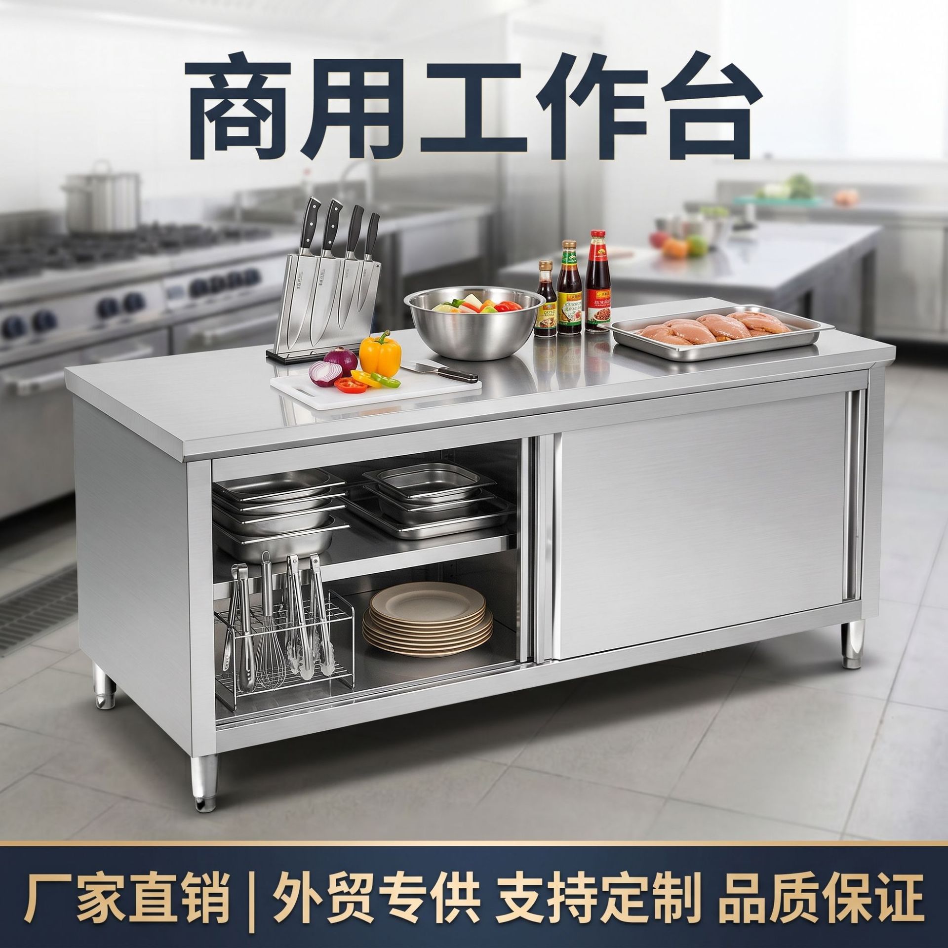 Direct sales from the manufacturer of commercial stainless steel workbenches, kitchen thickened operation tables, and dedicated storage racks for hotel and canteen kitchens pic 4